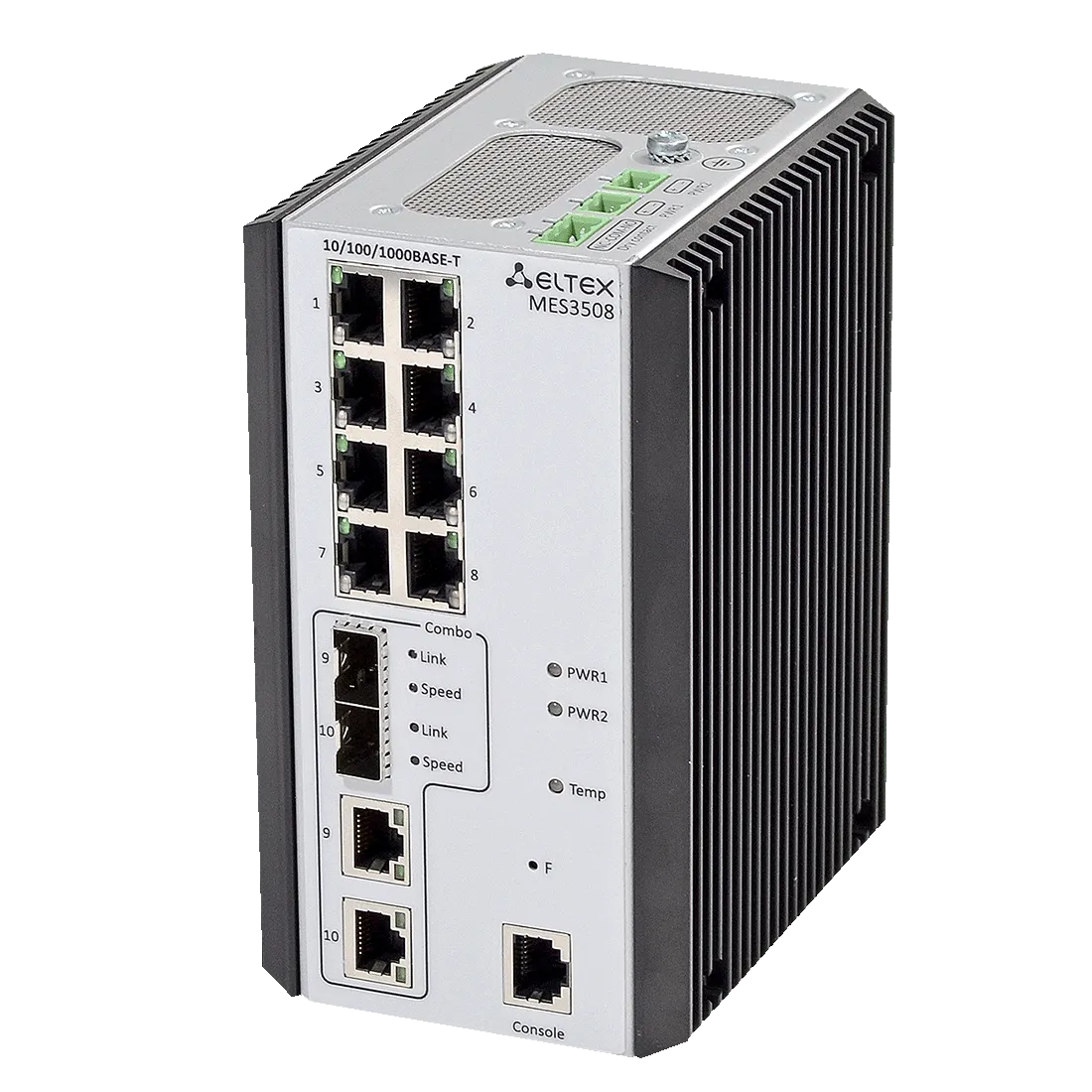Ethernet-коммутатор MES3508, 8x1G RJ45 + 2xCombo (RJ45/SFP), L3, 20-75V DC