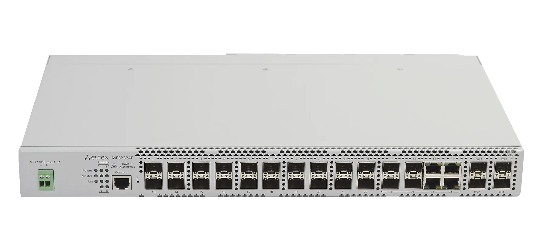 Ethernet-коммутатор MES2324FB, 20x1G SFP + 4xCombo + 4x10G SFP+, L3, 220V AC/12V DC