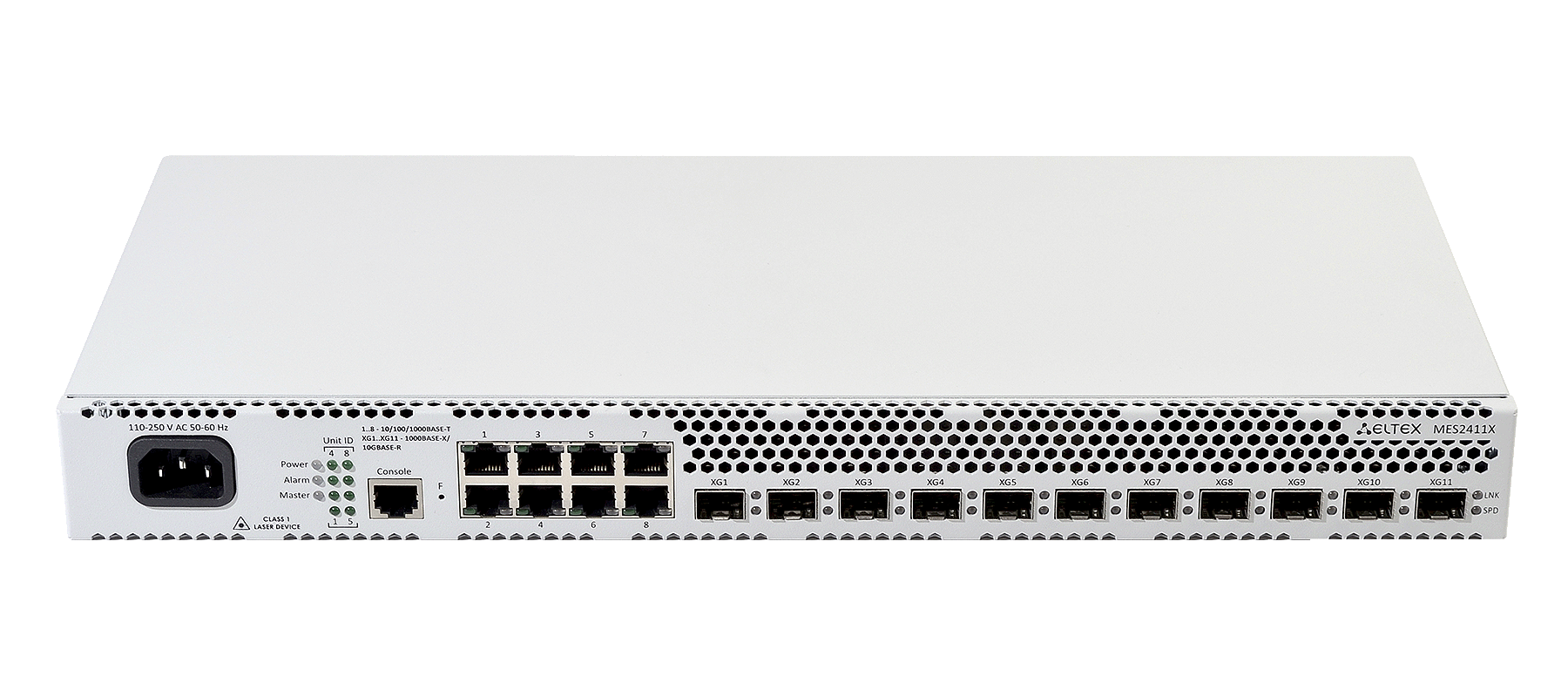Ethernet-коммутатор MES2411X, 8x1G RJ45 + 11x1G/10G SFP+, L3, 220V AC